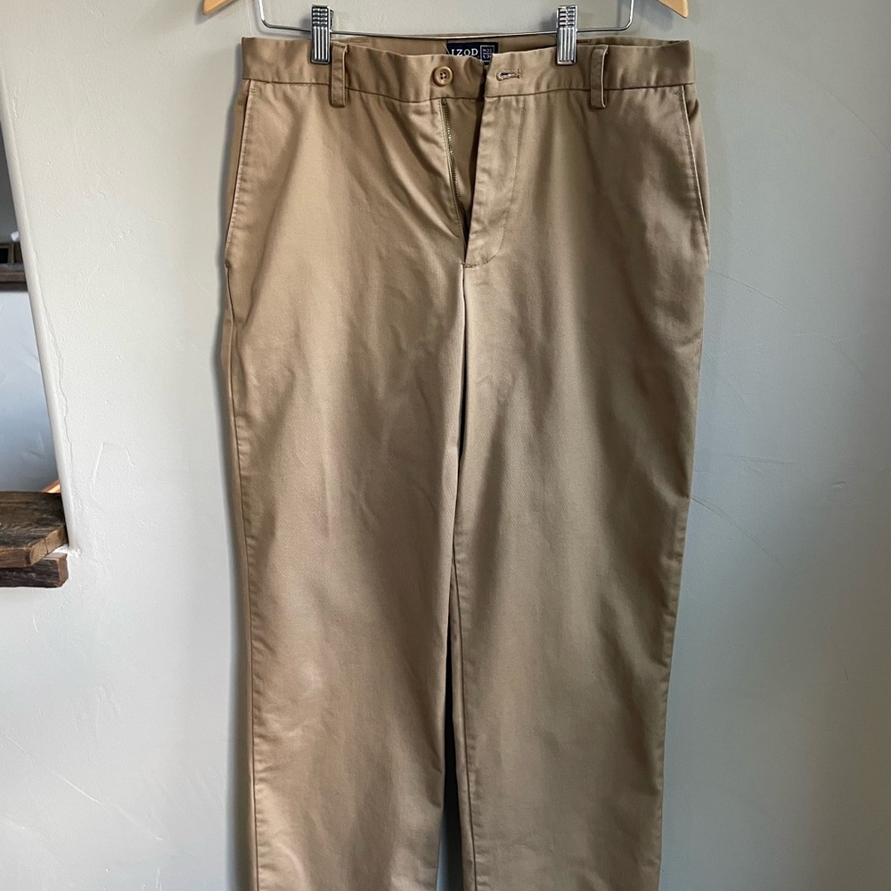 Izod Tan Chinos Classic Cotton Twill